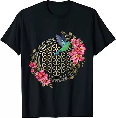 NEW LIMITED Birds Sacred Geometry Flower Best Design Premium Tee T-Shirt S-3XL • $23.71