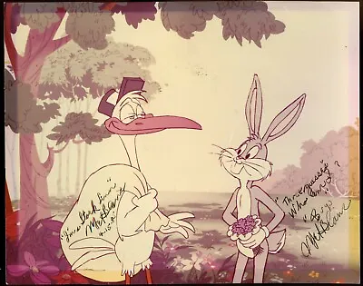 Unique Mel Blanc Twice Autographed Photo Bugs Bunny & Drunk Stork Conversation • $350