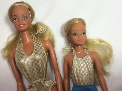Vintage SUN GOLD MALIBU Barbie & Skipper Doll Lot SUPERSTAR Era 1983 • $19.99
