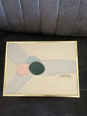 Vintage MCM Patrick McNurney Abstract Expressionist Oil Painting Canvas Framed  • $35