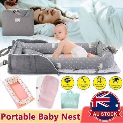 $36.99 • Buy Portable Baby Nest Bed Adjustable Bed Newborn Bassinet Lounger Cot Sleeping AU