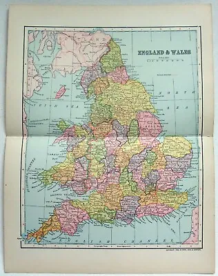 England & Wales - Original 1903 Map By Dodd Mead & Company. Antique • $17