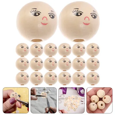 50 Pcs Doll Wooden Beads Head Dollhouse Face Scattered • £6.01