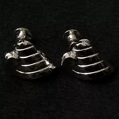 Vintage Signed Coro Screw-Back Silvertone Earrings  • $5.90