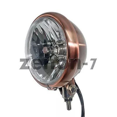 5 3/4  Golden Vintage Metal Headlight For Copper Style Cafe Bobber Motorcycle  • $57.60