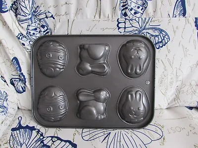 Novelty Easter Themed Bunny Rabbit/easter Egg Metal Baking Tin/chocolate Moulds • £10