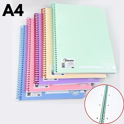 A4 Notebook Spiral Bound Pastel Colours Jotter Notebook 160 Pages Flexi Cover UK • £5.99