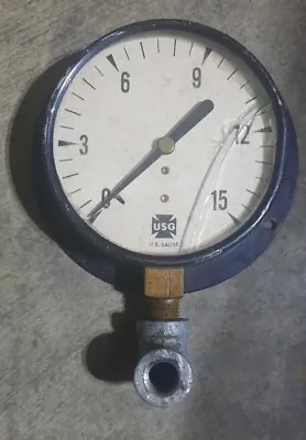 Vintage Large USG U.S. Gauge Pressure Gauge Antique Steampunk HAS BROKEN GLASS  • $7.50