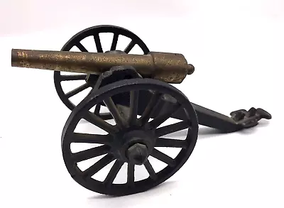 Penn Craft Civil War Cast Iron Cannon On Wagon With Wheels 7.5  Long • $23.95