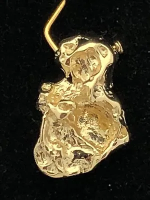 14k Yellow Gold Solid Small Free Form Nugget Charm Pendant 1.1 Grams • $68.49