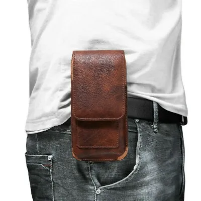 Universal Leather Case For IPhone Phone Pouch Wallet Belt Waist Clip Bag • $33.89