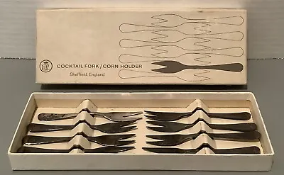 Cocktail Forks Corn Holders EPNS A1 Sheffield England Set Of 8 Silverplate • $19.99