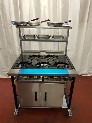 £1395 • Buy New 5 Burner Commercial Gas Cooker, Indian Restaurant Heavy Duty Cooker+Oven