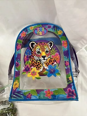 VINTAGE LISA FRANK HUNTER LEOPARD CLEAR MINI BACKPACK 10” NO Straps Read Descrip • $9.99