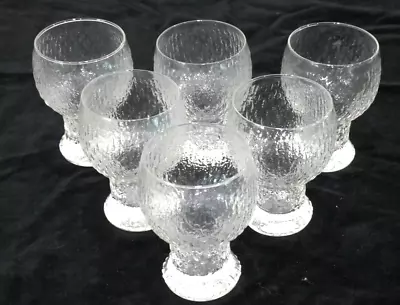 6 Vintage Scandi Style Bark Texture Glasses 10.5cm  FESTIVE Crown Corning • $28