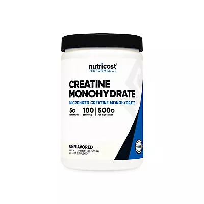 Nutricost Creatine Monohydrate Unflavored Powder  500g 100 Servings Exp 2026 • $25.99