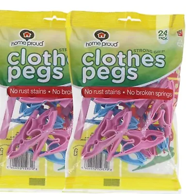 Strong Plastic Clothes Pegs Durable Extra Strong  Laundry Cloth Washing Line X 2 • £6.10
