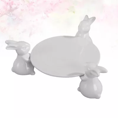  Party Cake Plate Tray Bunny Dish Round Stand Display Rabbit • £31.99