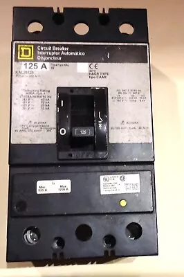 Square D 125 Amp Breaker KLA26125 600 Volt 2 Pole 250 Volt DC UPS Battery Disc • $75