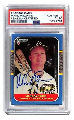 Mark McGwire Autographed 1987 Donruss Highlights  PSA/DNA Oakland A's 94751 • $79.20