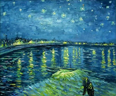 Van Gogh Starry Night Over The Rhone Repro Hand Painted Oil Painting 20x24in • $86.95