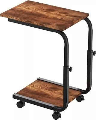 £24.90 • Buy Side Table, Mobile End Table Couch Table With Metal Frame Coffee Table Homidec