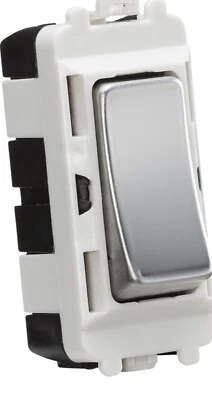 £0.99 • Buy Knightsbridge Screwless Metal Grid Front Plate Switch Components Black Nickel