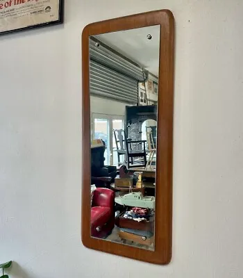 Mid Century Teak Framed Mounted Danish Style Wall Mirror  • £49.99