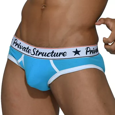 Private Structure Brief Classic Bamboo Mini Briefs Sky Blue 4069 • $17.44