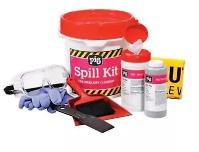 Pig KIT600 Mercury Spill Kit Neutralizer Googles Instructions Gloves New Sealed • $154.67