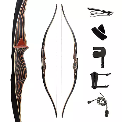 Archery Traditional Recurve Bow Hunting Handmade Longbow With Laminated Limbs • $189.90