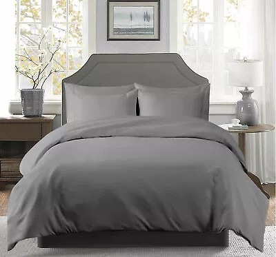 1000tc Egyptian Cotton Bed Linen 4pc Sheet Set/3pc Duvet Set Grey All Uk Size • £62.90