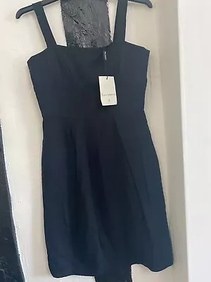 Bnwt Designer Tara Jarmon Black Elastic Strap Dress Classy Lbd Size 38 10 £210 • £25