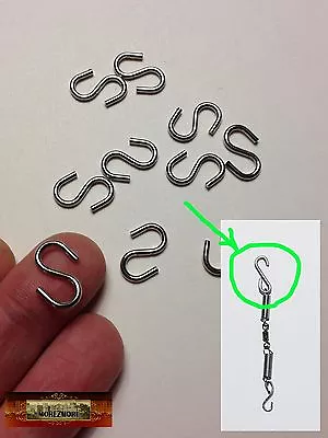 M01044-FS MOREZMORE 10 Mini Small 16 Mm S-Hooks BJD Doll Spring-Hook Assembly • $9.70