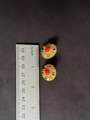 Nepali Gold Plated 24K Traditional Women Navaratna Stud Fashion Jewelry Earrings • $12.99