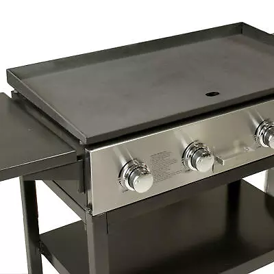 4 Burner Outdoor LP Gas Grill Griddle Top Portable Rolling 720 Sq Inch Propane • $245.77