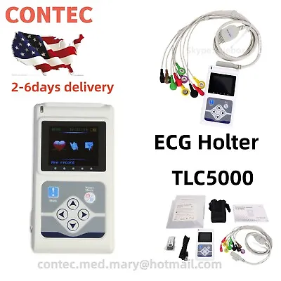 Dynamic 24 Hours 12 Lead ECG/EKG Holter Monitor Alalyzer Software CONTEC TLC5000 • $499