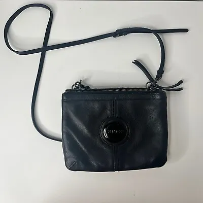 Mimco Black Cross Body Shoulder Bag Small Leather Logo 3 Compartments • $45.66