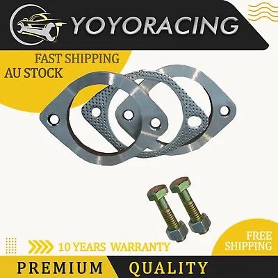 2.5 Inch 63MM 300 Series Exhaust System Kit Flange Gasket Plate + 2 Bolt Nut Kit • $95