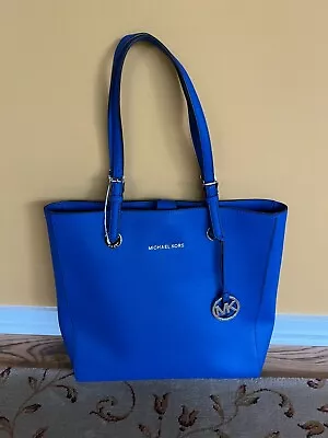 Brand New Royal Blue Square Leather Michael Kors Tote Bag • $68