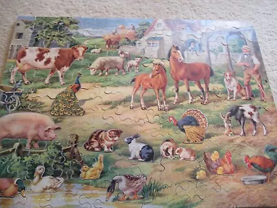 Vintage Chad Valley Wooden Jigsaw Puzzle - Farmyard • £6