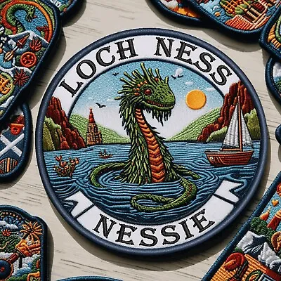 Loch Ness Monster Patch Iron-on Applique Scotland Travel Badge Nessie Folklore • $5.87
