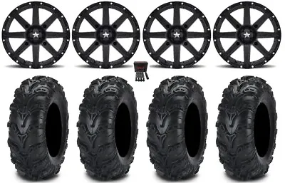 MSA Clutch 12  Wheels Black 25  Mud Lite II Tires Kawasaki Brute Force IRS • $850.52