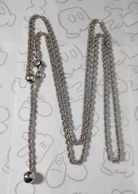 Milor 925 Italy Sterling Silver 30  Rope Necklace Signed Adjustable Slider • $56.99