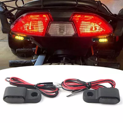 2x New Mini Motorcycle LED Turn Signals Blinker Light Indicator Amber Lamp Black • $17.14