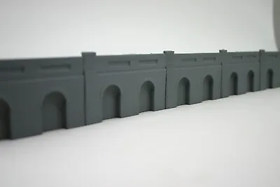 5 X Resin Detailed Model Railway Retaining Wall With Aches For N Gauge • £14.99