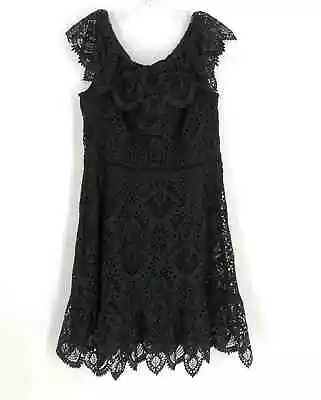 Shoshanna Size 10 Black Lace Designer Dress • $46