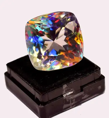 AAA 80 CT+ Rainbow Colour Cushion Cut Natural Mystic Topaz Loose Gemstone New • $15.24