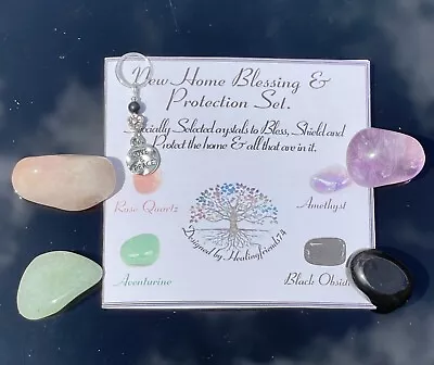 New Home Blessing & Protection Healing Crystal Gemstone  Set. Chakra Gift Set. • £6.99