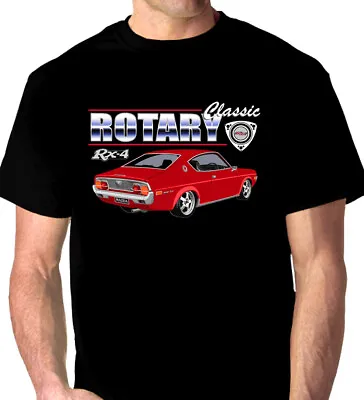 Mazda  Rx4  Coupe  Rotary  Quality Black Tshirt (8 Car Colours)  Big Fit   • $38